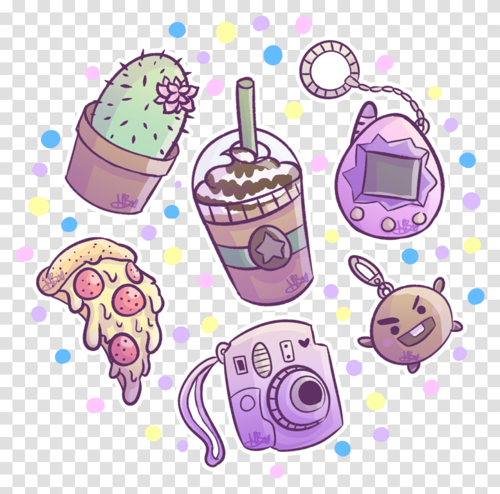 Sticker Anime Food Kawaii Tumblr Aesthetic Cute Purple Food Pastel Aesthetic, Beverage, Drink, Doodle Transparent Png