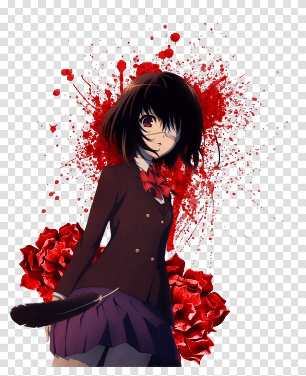 Sticker Another Anime Horror Blood By Lauren T Shirt Roblox Anime, Manga, Comics, Book, Person Transparent Png