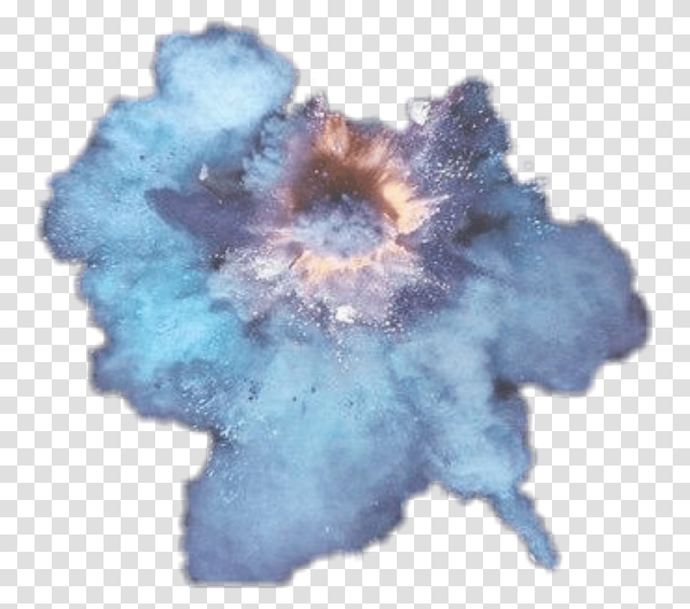 Sticker Blue Aesthetic Galaxy Explosion Colors Nick Knight Another Man, Mineral, Crystal, Quartz, Snowman Transparent Png