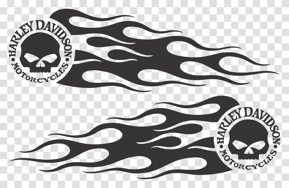 Sticker Decal Harley Davidson Car Motorcycle Harley Davidson Skull And Flames, Wood, Sideboard, Furniture, Pattern Transparent Png
