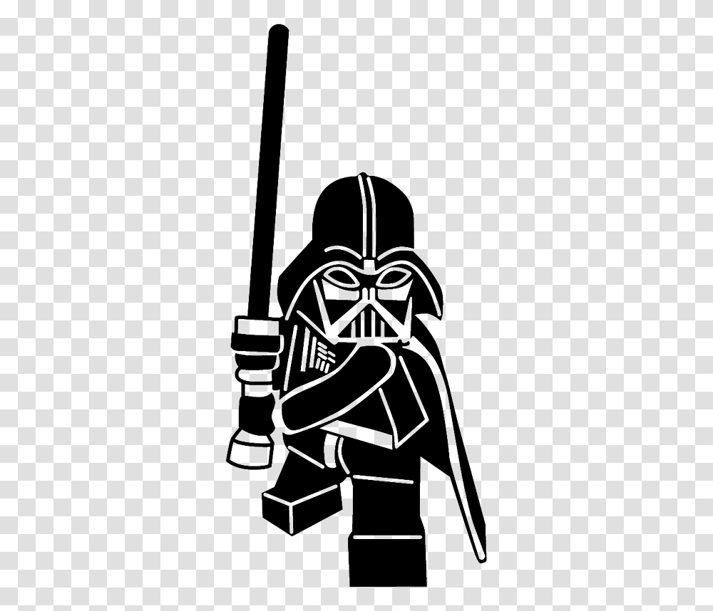 Sticker Figurine Dark Vador Cameo Lego Silhouette, Knight, Stencil, Samurai, Armor Transparent Png