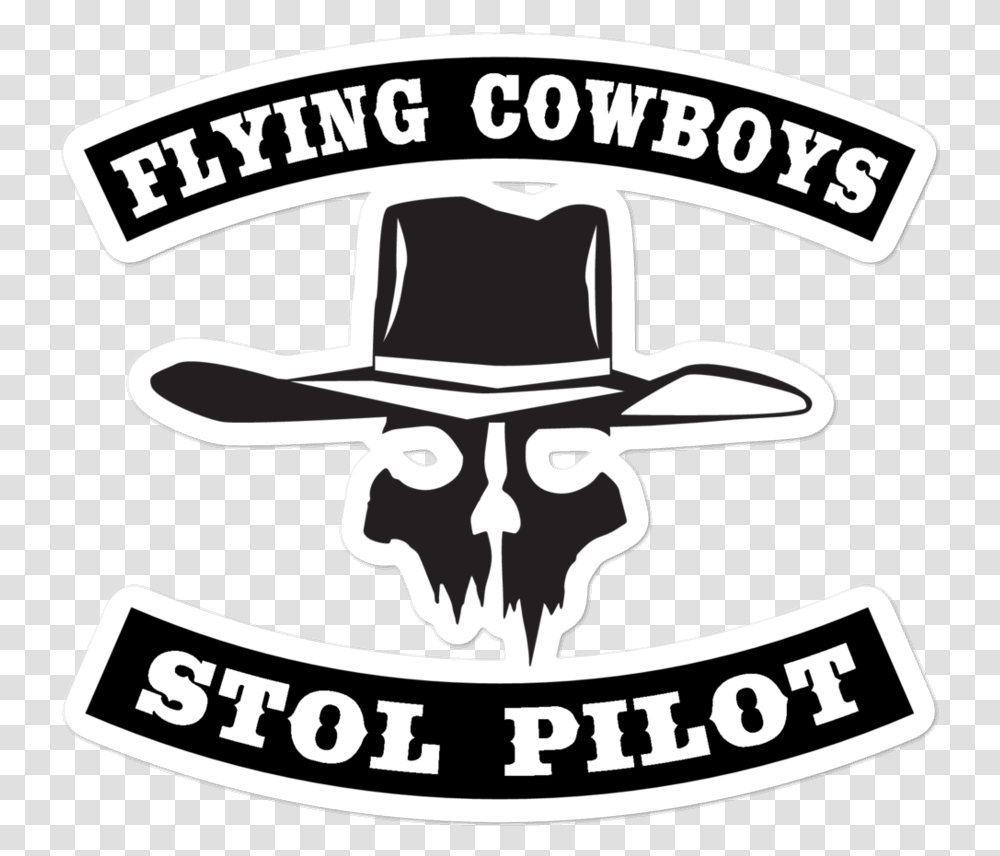 Sticker Flying Cowboys Stol Pilot Emblem, Symbol, Logo, Trademark, Text Transparent Png
