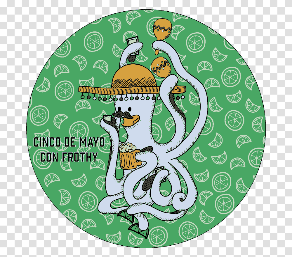 Sticker For Cinco De Mayocinco De Frothy Cartoon, Mammal, Animal, Label Transparent Png