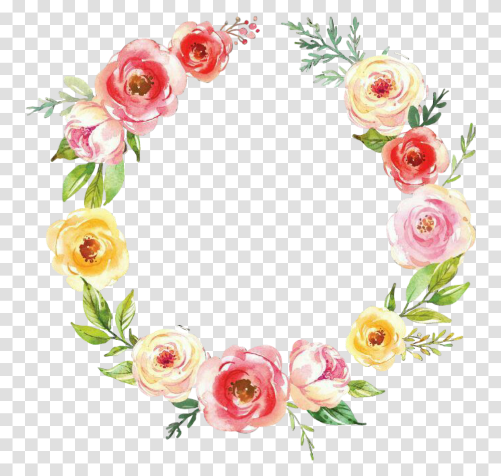 Sticker Frame Border Flowers Flowerframe Circle Lola Name Art, Rose, Plant, Blossom, Floral Design Transparent Png