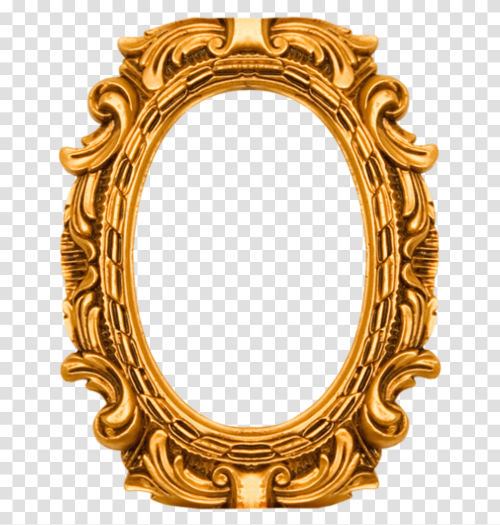 Sticker Frame Pictureframe Oval Gold Goldframe Royal Gold Frame Transparent Png