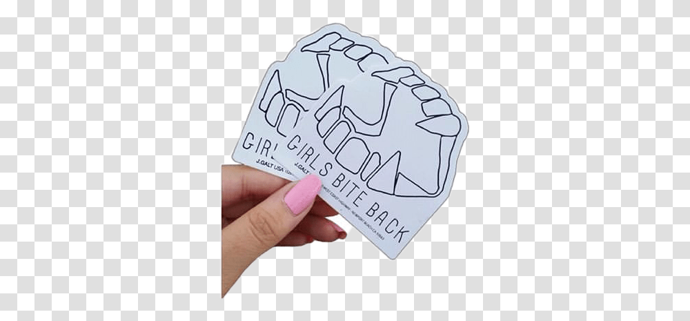 Sticker Girl Girlpower Girlsbiteback Jaws Mouth Drawing, Person, Human, Label Transparent Png