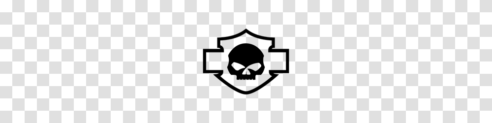Sticker Harley Davidson Logo Silhouette Skull Harley Davidson, Gray, World Of Warcraft Transparent Png