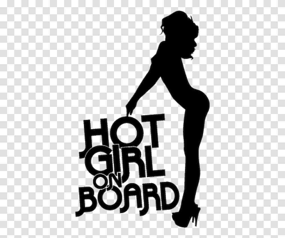 Sticker Hot Girl On Board Silhouette, Alphabet, Logo Transparent Png