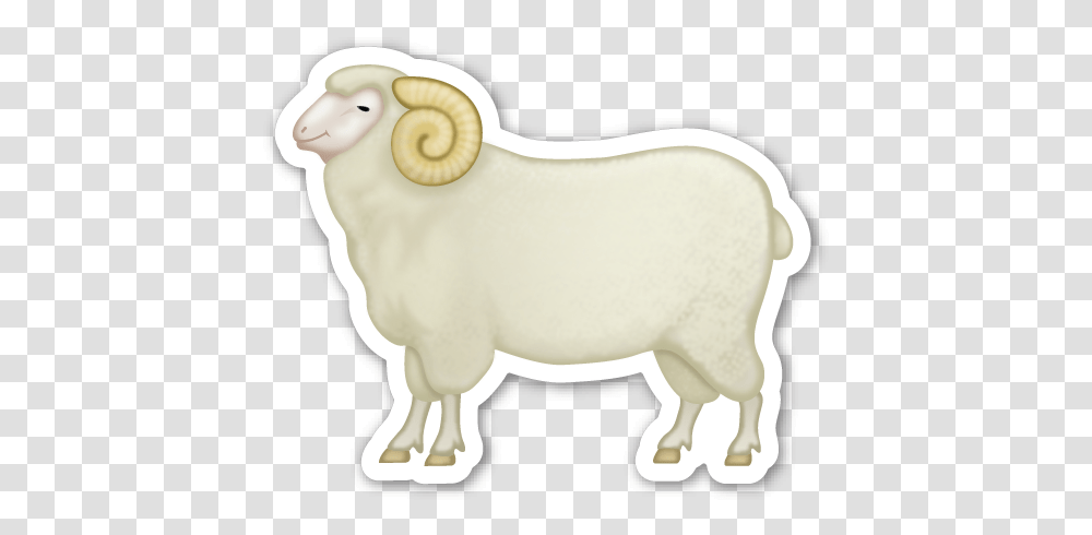 Sticker Is The Large 2 Inch Version Iphone Sheep Emoji, Animal, Mammal, Bull, Figurine Transparent Png