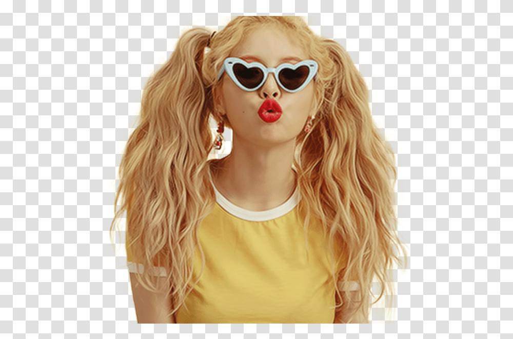 Sticker Kikoojap Kpop Kim Hyuna Bisou Kiss Qlc Aesthetic Hyuna Icons, Sunglasses, Accessories, Person, Female Transparent Png