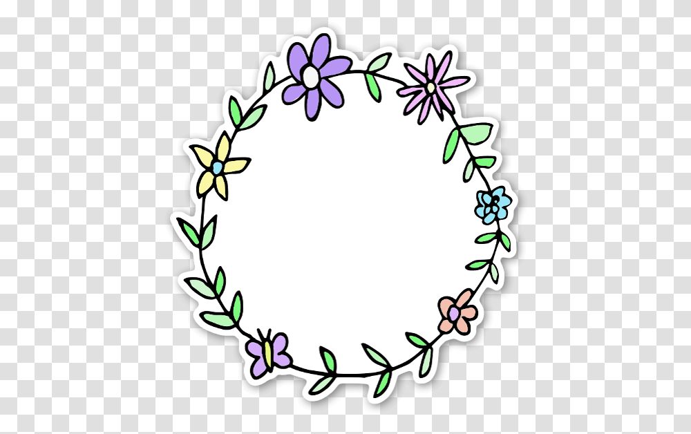 Sticker Little Flowers, Wreath, Plant, Blossom, Oval Transparent Png