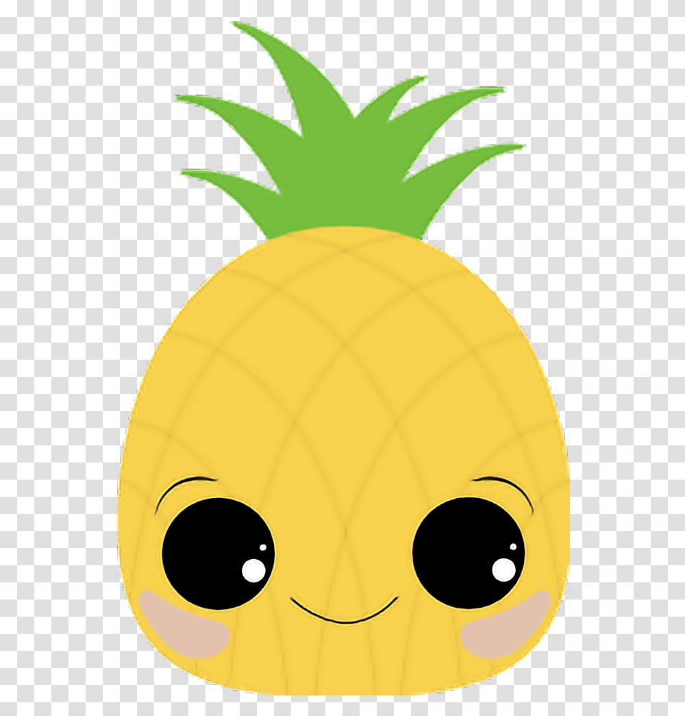 Sticker Liz Pina Kawaii Kawaii Pineapple, Plant, Fruit, Food, Soccer Ball Transparent Png