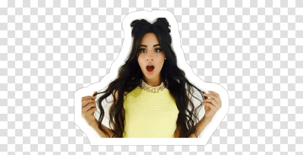 Sticker Maker Camila Cabello Space Buns, Clothing, Person, Face, Female Transparent Png