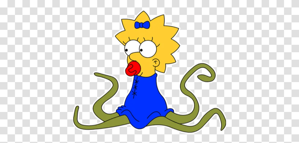 Sticker Maker Simpson Maggie Simpson Halloween, Label, Text, Snake, Reptile Transparent Png