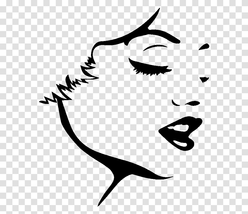 Sticker Marilyn Monroe Visage Ambiance Sticker Kc Outlines Of Peoples Faces, Gray, World Of Warcraft Transparent Png