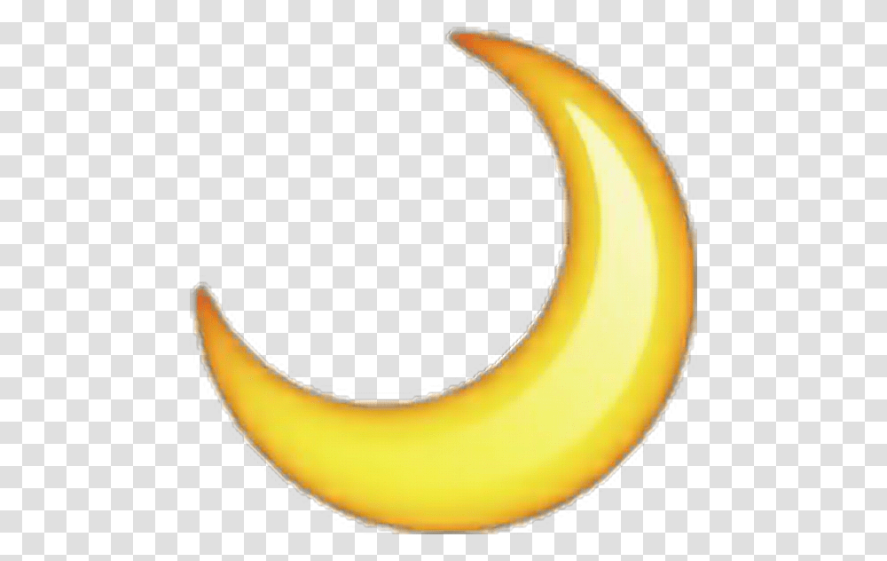 Sticker Moon Emoji Emoticon Yellow Sticker Stars Sky, Banana, Fruit, Plant, Food Transparent Png
