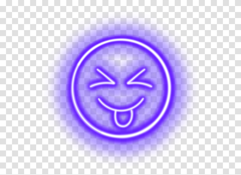 Sticker Neon Emoji Stickerart By Lissy R Happy, Purple, Frisbee, Toy, Graphics Transparent Png