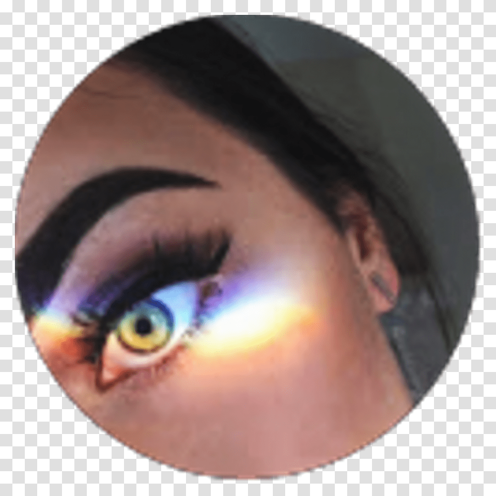 Sticker Ojos Eyes Greeneyes Greencolor Tumblr Rainb Rainbow On Eye Aesthetic, Contact Lens, Person, Human, Skin Transparent Png