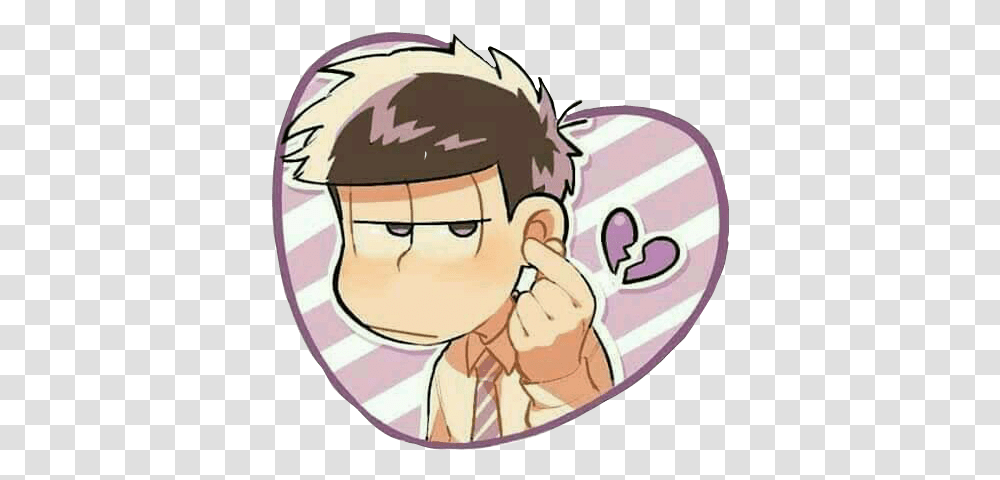 Sticker Osomatsu San Sticker By Zakuro Martinez Anime Boy Doing Finger Heart, Helmet, Clothing, Apparel, Hand Transparent Png