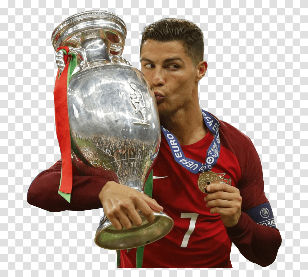 Sticker Other Cristiano Ronaldo Football Euro 2016 Ronaldo Bale Griezmann Uefa, Person, Human, Trophy, Gold Transparent Png