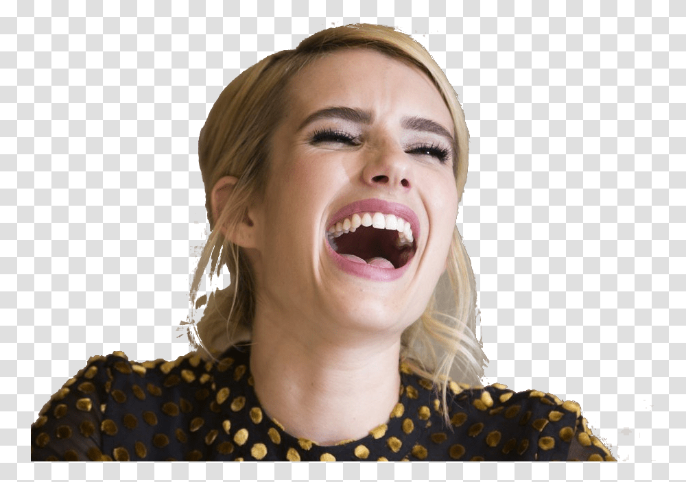 Sticker Other Emma Roberts Bitchface Laughing Evil Tongue, Person, Smile, Teeth, Mouth Transparent Png