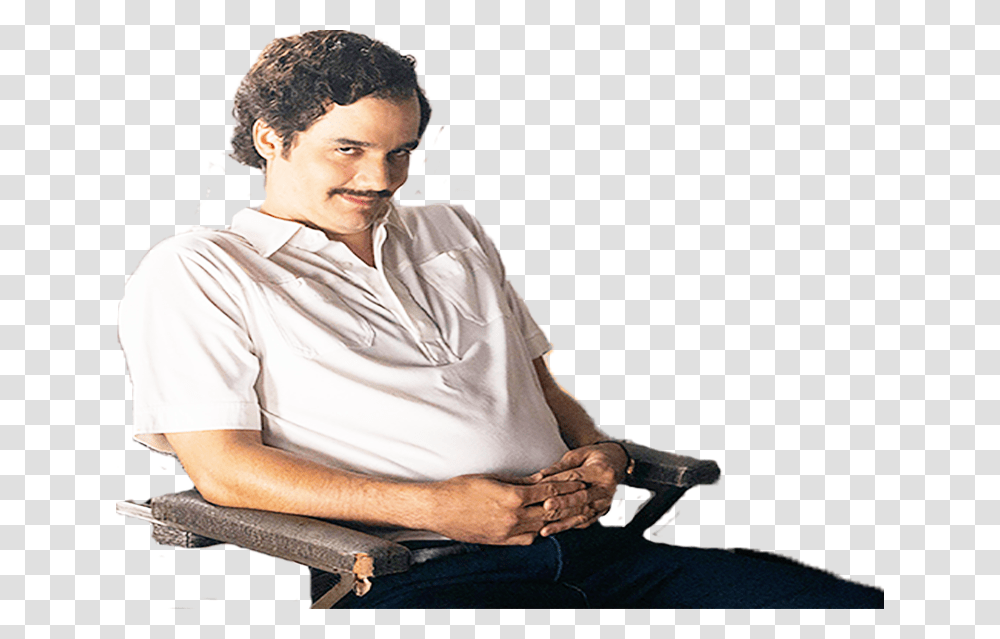 Sticker Other Pablo Escobar Narcos Netflix Sitting, Person, Furniture, Man, Chair Transparent Png