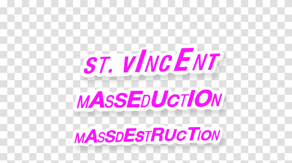 Sticker Pack St Vincent Masseduction Sticker, Word, Female Transparent Png