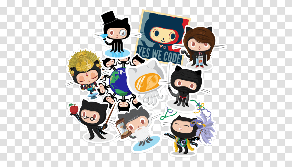 Sticker Packs Github Octocat, Doodle, Drawing Transparent Png