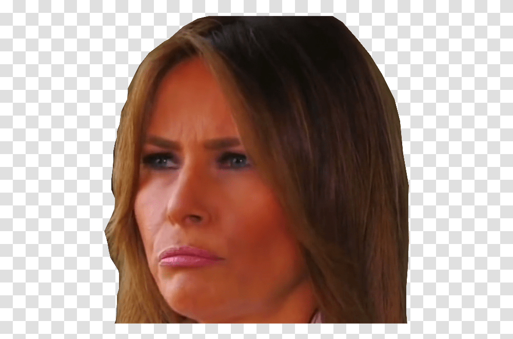 Sticker Politic Melania Trump Triste Girl, Face, Person, Human, Female Transparent Png