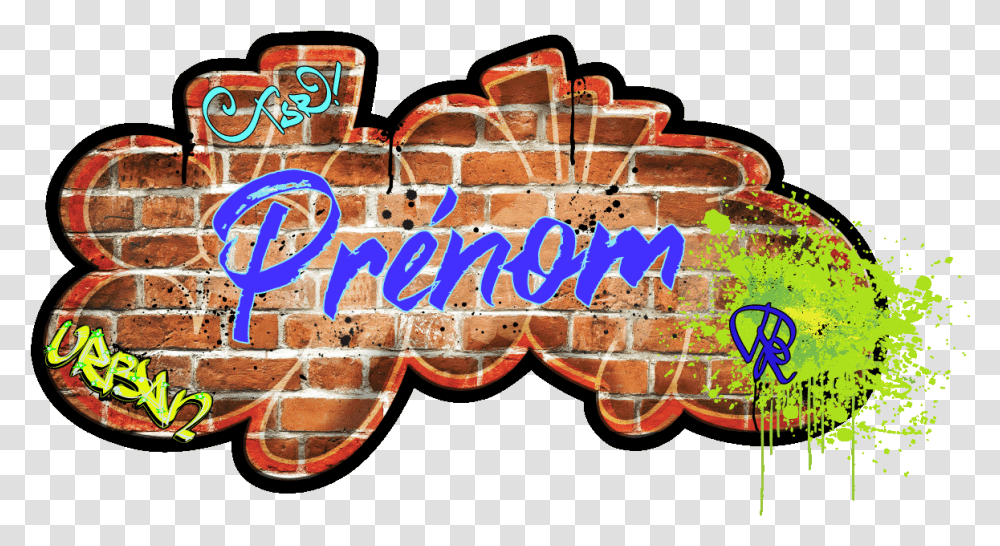 Sticker Prenom Personnalisable Mur De Graffiti Ambiance Street Art Graffiti Letters, Brick, Wall, Mural Transparent Png