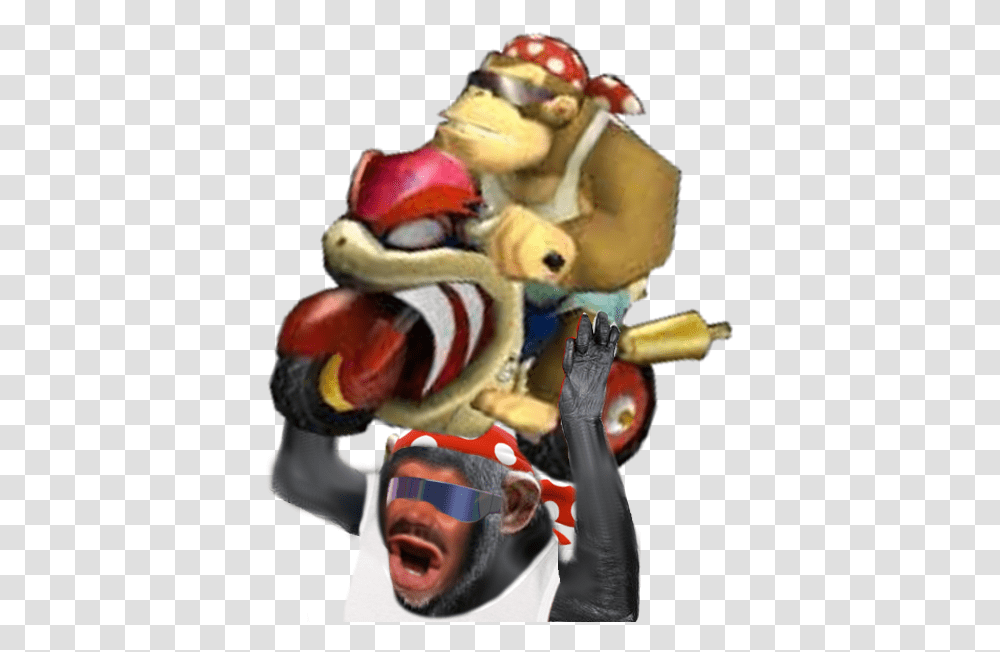 Sticker Risitas Eussou Singe Funky Kong Donkey Dk Mario Mario Kart Wii, Toy, Sunglasses, Accessories, Person Transparent Png