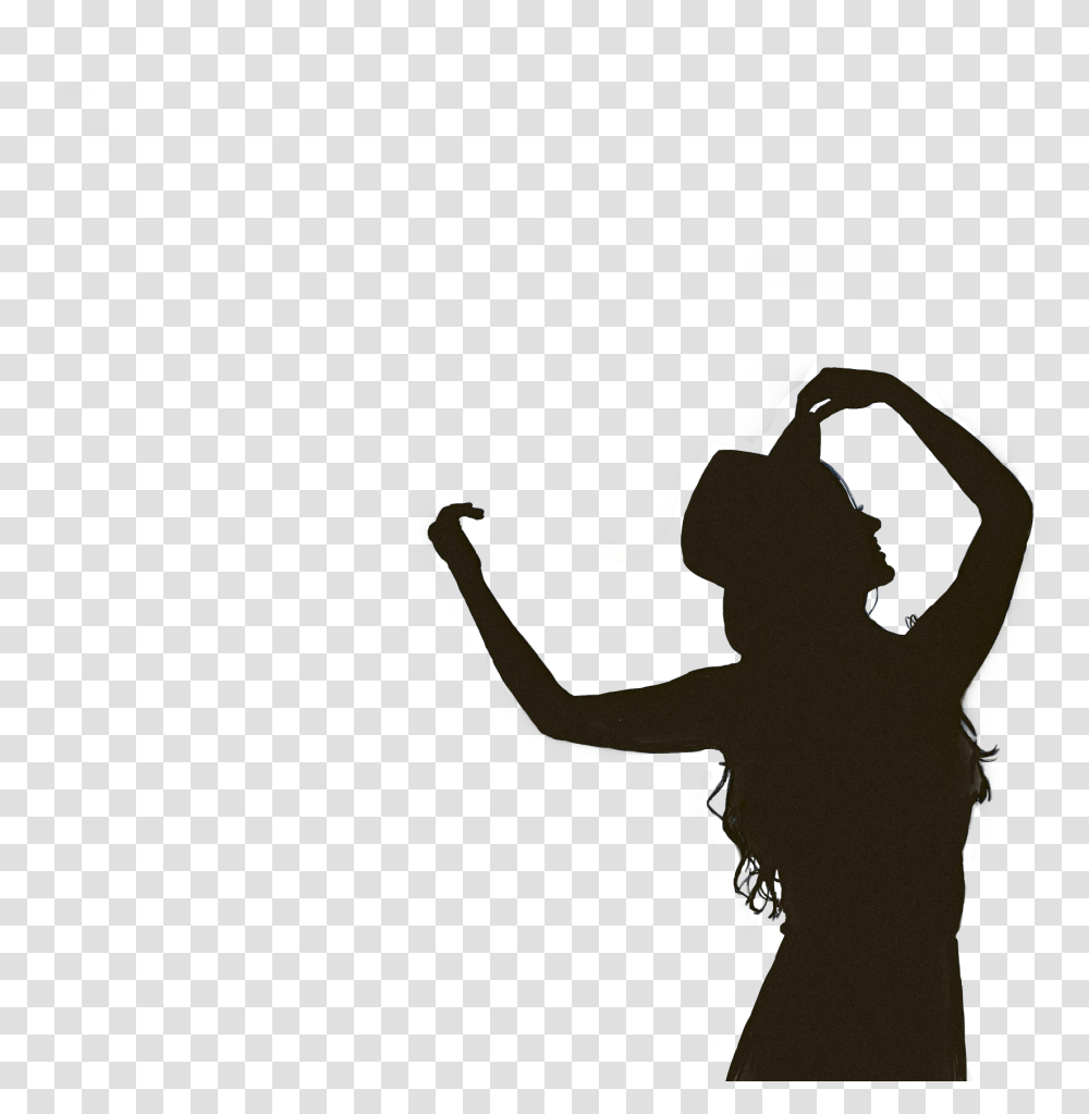 Sticker Silhouette Cowgirl Dancing Black Shadow Brave Ragazze Vanno In Paradiso Le Cattive Dappertutto, Stencil, Hand Transparent Png