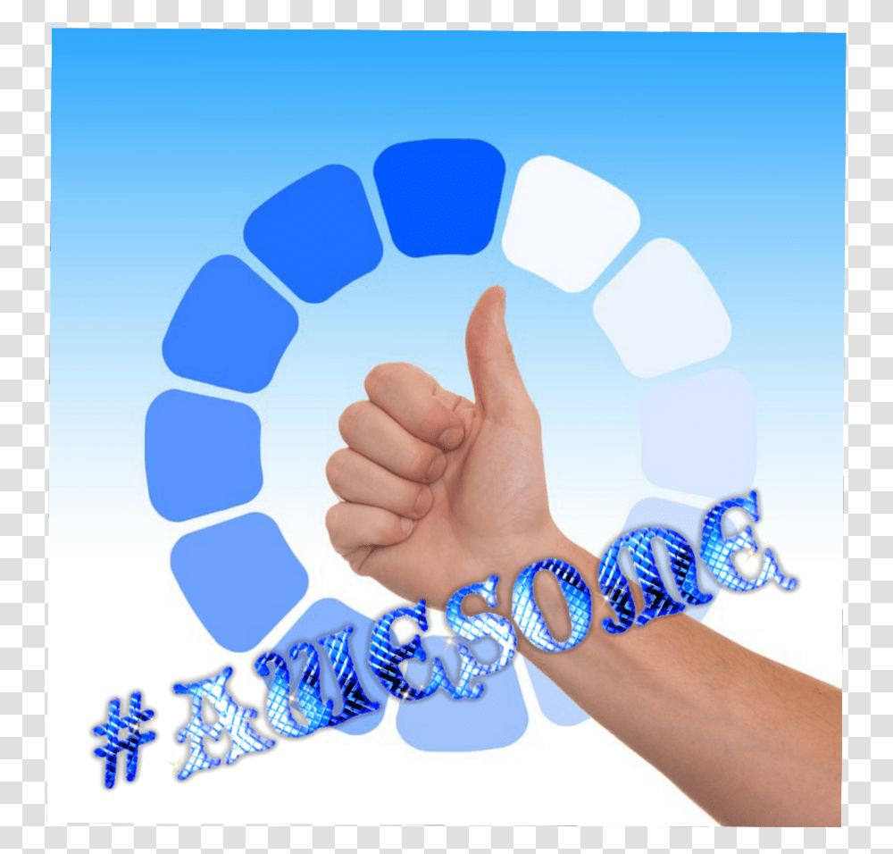 Sticker Stickers Awesome Ok Super Exelent Exellent Visto Bueno, Hand, Person, Human, Wrist Transparent Png