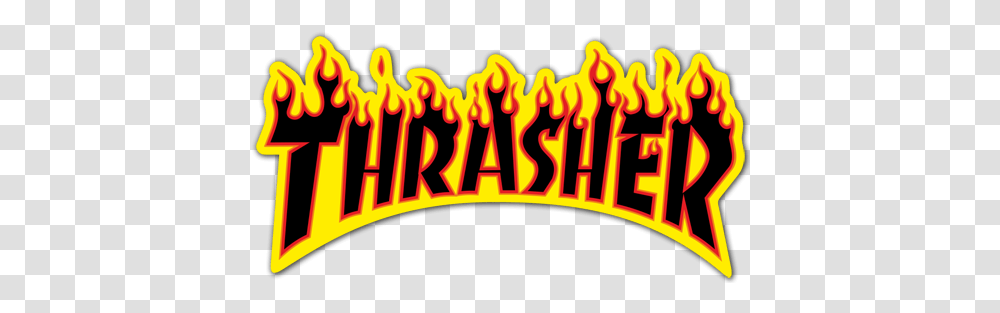 Sticker Thrasher Fire Muraldecalcom Thrasher Magazine, Leisure Activities, Text, Pac Man, Circus Transparent Png