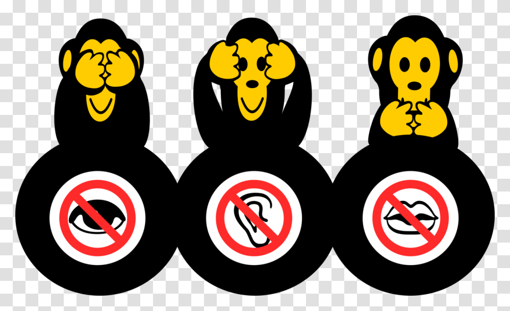 Sticker Three Wise Monkeys Remix Smiley, Sign, Road Sign Transparent Png