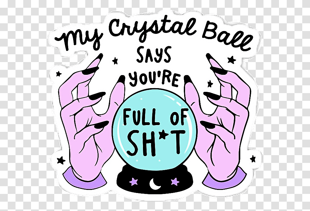 Sticker Tumblr Cyristalball Witch Wicca Wiccan Witch, Word, Hand, Advertisement Transparent Png