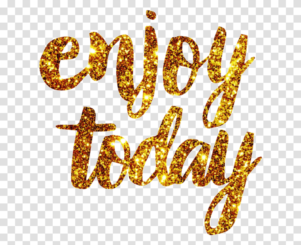 Sticker Tumblr Glitter Enjoy Today Enjoytoday Calligraphy, Label, Alphabet, Handwriting Transparent Png