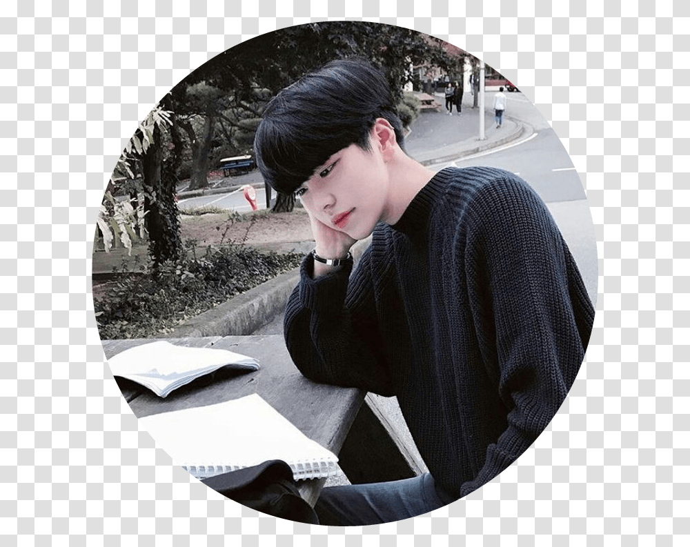 Sticker Ulzzang Aesthetic Ulzzangboy Ulzzang Boy, Person, Sweater, Mirror Transparent Png