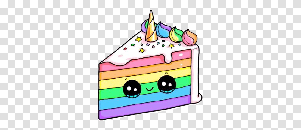 Sticker Unicorn Emoji Cute Love Rainbow Cakestars Kawaii Cute Rainbow Unicorn, Dessert, Food, Birthday Cake, Icing Transparent Png