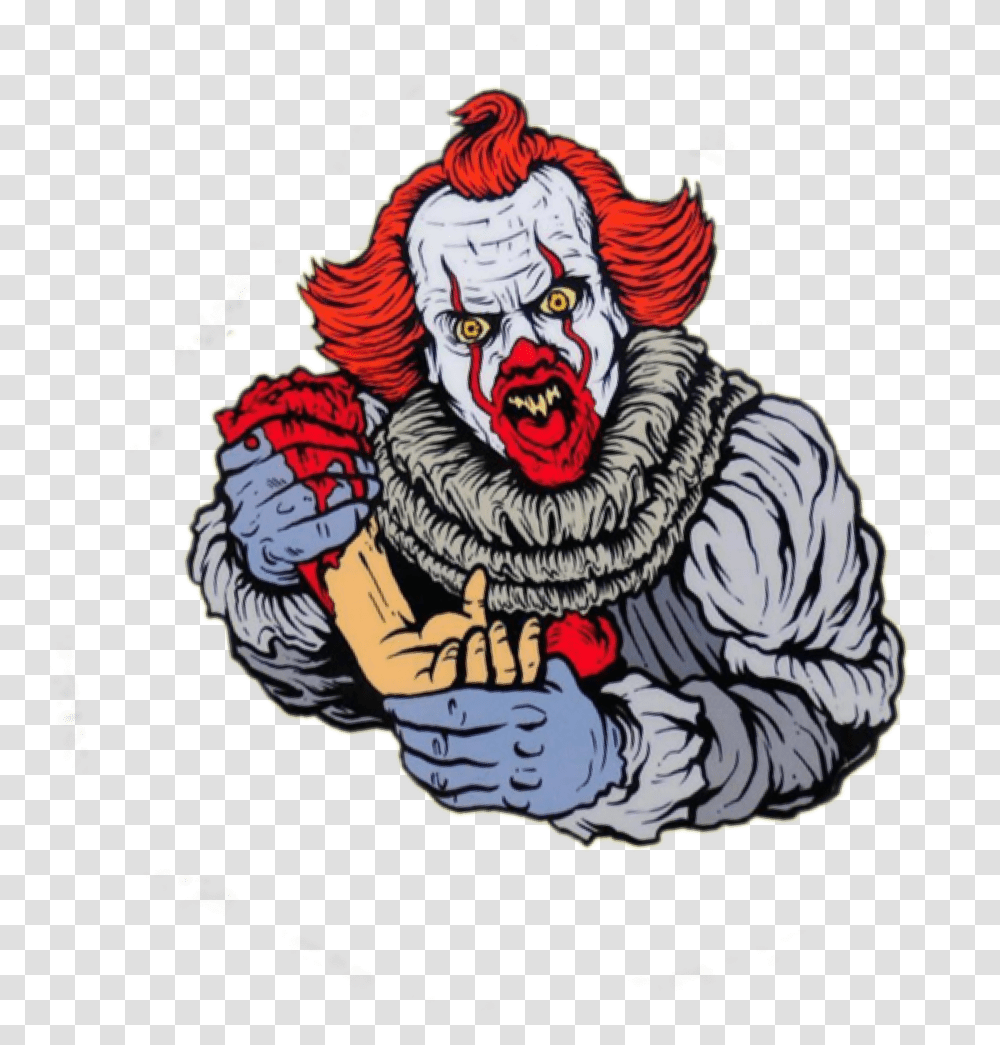 Stickergang Pennywise Clown Need A Hand Blood Sticker Pennywise, Performer, Person, Leisure Activities Transparent Png