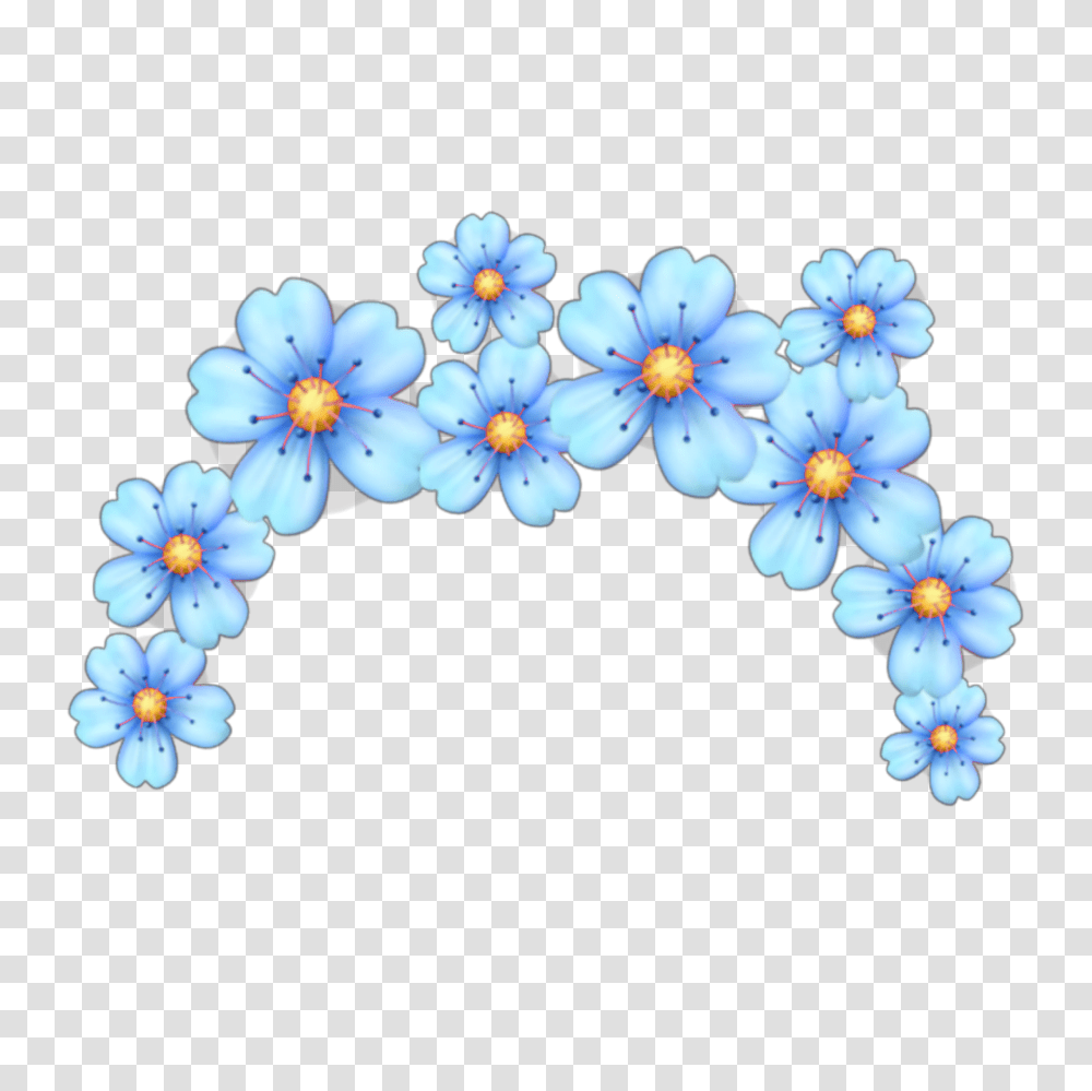 Stickers Factory Direct Sales Source Blue Flowers Flower Flower Crown Emoji, Clothing, Apparel, Bracelet, Jewelry Transparent Png