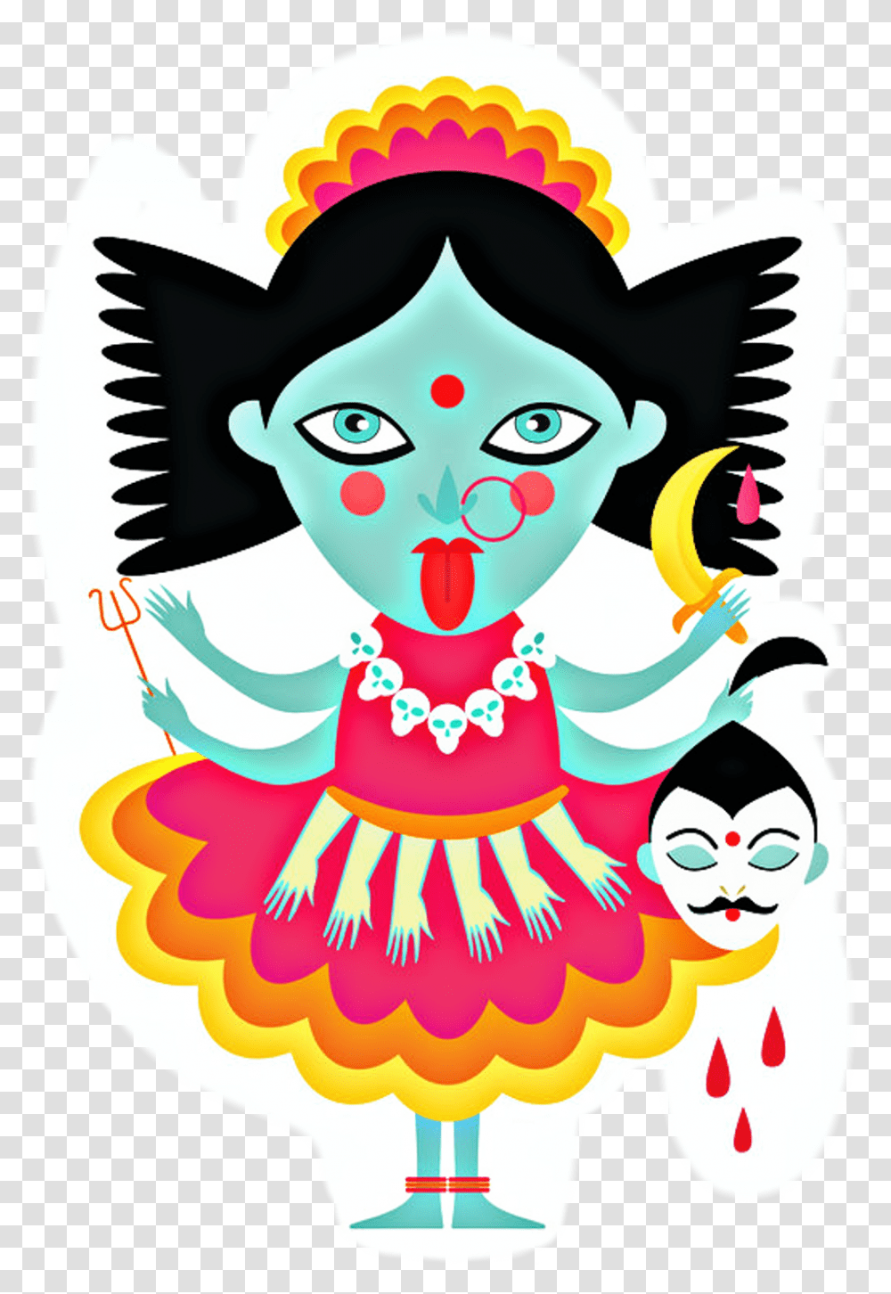 Stickers Maakali Kali Kaligoddess Hindu India Cartoon, Leisure Activities, Face, Outdoors Transparent Png