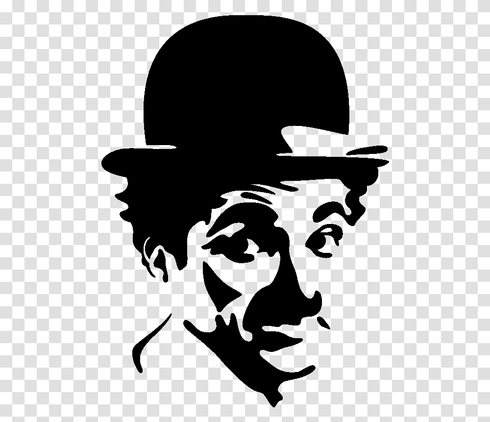 Stickers Muraux Cinma Charlie Chaplin Face Silhouette, Gray, World Of Warcraft Transparent Png