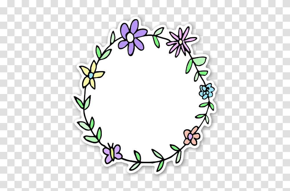 Stickers Of Flowers, Wreath, Oval, Birthday Cake, Dessert Transparent Png