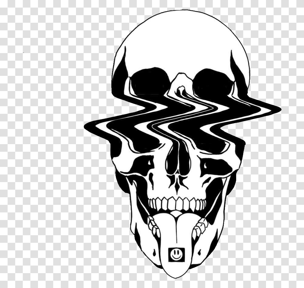 Stickers Skull Skulls Blackandwhite Cherep Skull, Helmet, Apparel, Stencil Transparent Png