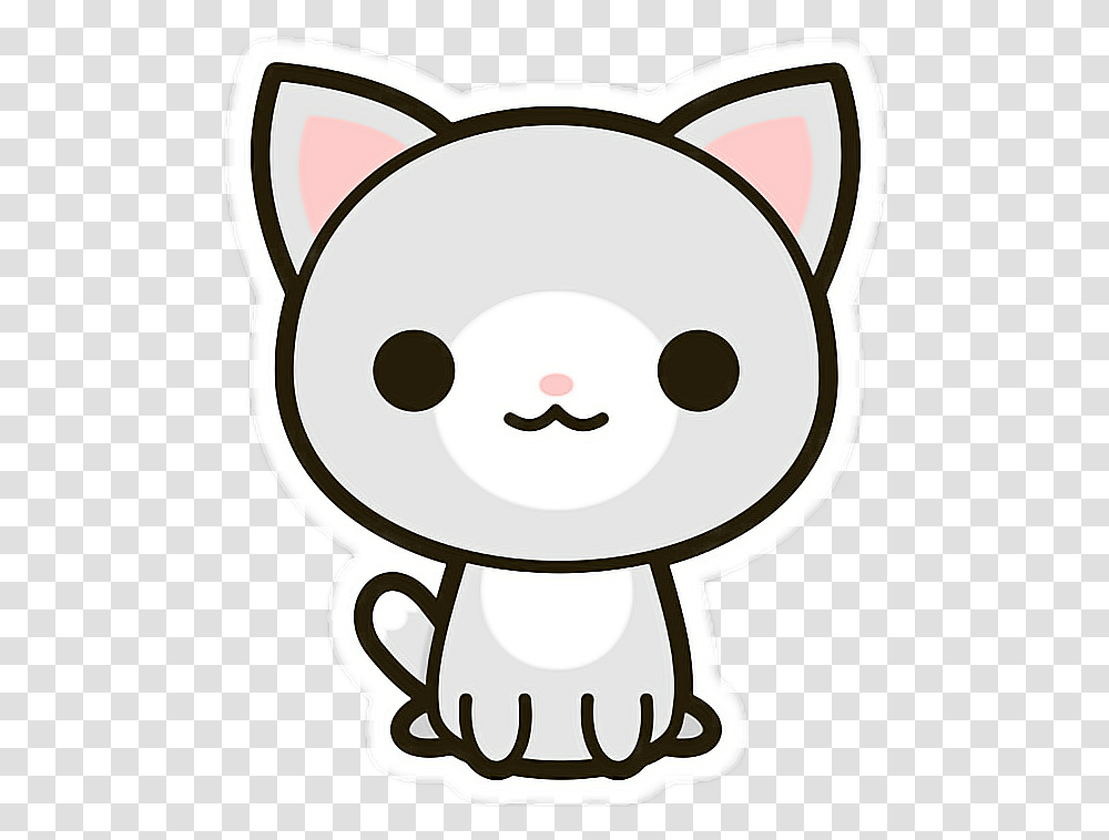 Stickersalma Pngkawaii Cat Kitty Gatito Gato Kawaii Dibujos De Gatos, Head, Label, Rattle Transparent Png