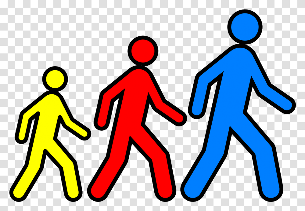 Stickmen Walking Follow Free Vector Graphic On Pixabay Free Walking Clip Art, Pedestrian, Person, Human, Symbol Transparent Png
