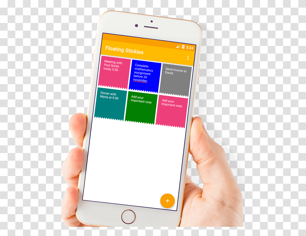 Sticky Notes App Development Mobile App Development, Mobile Phone, Electronics, Cell Phone, Person Transparent Png