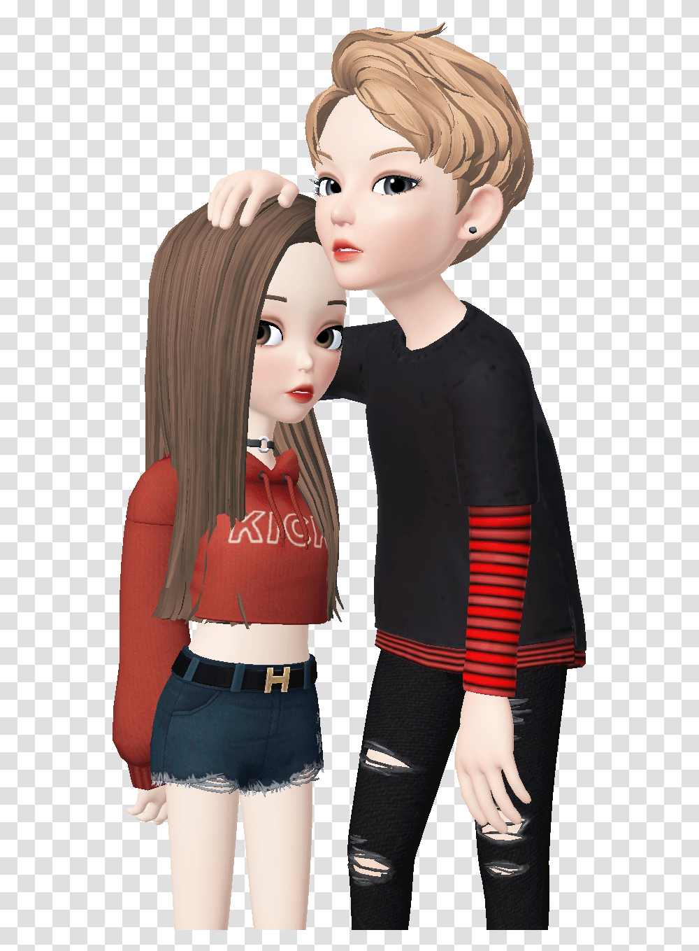 Stiker Beautiful Love Zepeto Anime Girl Boy Zepeto Boy And Girl, Doll, Toy, Person, Human Transparent Png