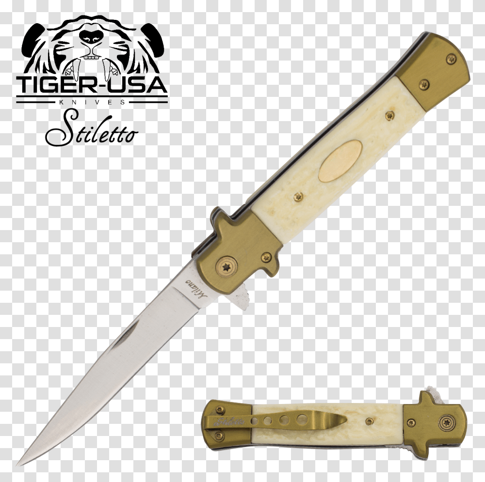 Stiletto Spring Assisted Knife, Blade, Weapon, Weaponry, Dagger Transparent Png